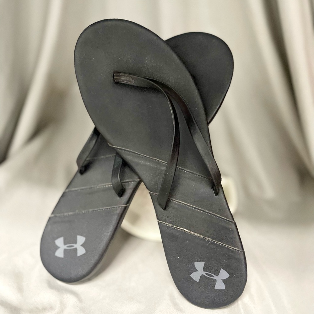 Under Armour Black Sandals with Cushioned Footbed
